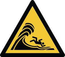 alto Surf o grande rottura onde iso avvertimento simbolo vettore
