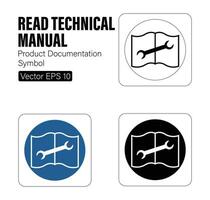 leggere tecnico Manuale Prodotto documentazione simbolo vettore