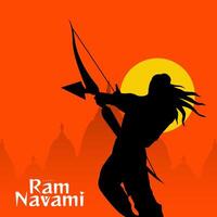 felice ram navami festival dell'india post sui social media vettore