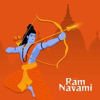 felice ram navami festival dell'india post sui social media vettore