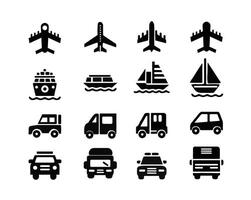 trasporto icona impostato illustrazione vettore