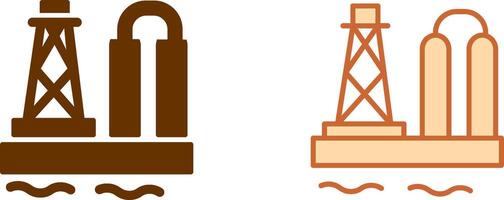 icona della piattaforma petrolifera vettore