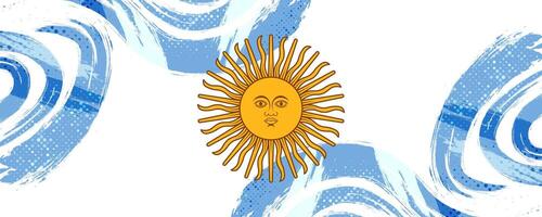 argentina bandiera nel grunge spazzola dipingere stile con mezzitoni effetto. argentino bandiera nel grunge concetto vettore
