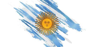 argentina bandiera nel grunge spazzola dipingere stile con mezzitoni effetto. argentino bandiera nel grunge concetto vettore