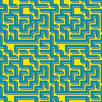 blu e giallo labirinto labirinto modello sfondo vettore