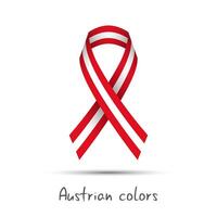 moderno colorato nastro con il austriaco colori isolato su bianca sfondo, astratto austriaco bandiera, fatto nel Austria logo vettore