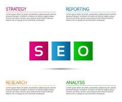 minimalista SEO Infografica modello per il tuo attività commerciale progetto, illustrazione vettore