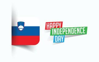 contento indipendenza giorno di slovenia illustrazione, nazionale giorno manifesto, saluto modello disegno, eps fonte file vettore
