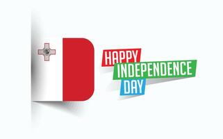 contento indipendenza giorno di Malta illustrazione, nazionale giorno manifesto, saluto modello disegno, eps fonte file vettore