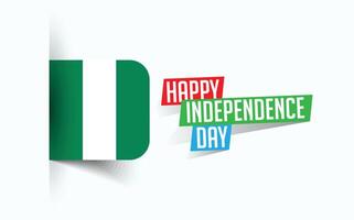contento indipendenza giorno di Nigeria illustrazione, nazionale giorno manifesto, saluto modello disegno, eps fonte file vettore