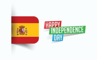 contento indipendenza giorno di Spagna illustrazione, nazionale giorno manifesto, saluto modello disegno, eps fonte file vettore