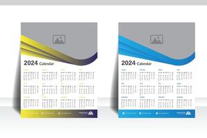 creativo e moderno calendario design uno pagina, 2024 parete calendario design vettore