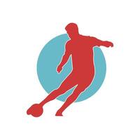 calcio giocatore silhouette silhouette illustrazione vettore