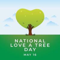 nazionale amore un' albero giorno desgin modello. albero design. eps 10. amore albero giorno illustrazione. piatto design. vettore