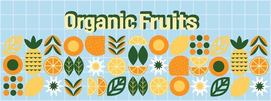 astratto geometrico frutta modello. forme di naturale biologico fiore impianti, eco-agricoltura agrumi. minimo illustrazione vettore