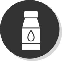 acqua bottiglie glifo grigio cerchio icona vettore