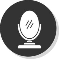 specchio glifo grigio cerchio icona vettore