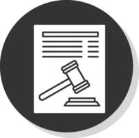 legale documento glifo grigio cerchio icona vettore