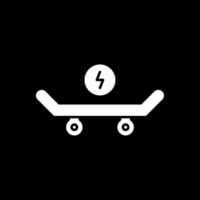 skateboard glifo rovesciato icona vettore