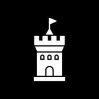 icona glifo del castello invertito vettore