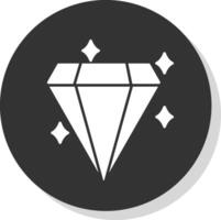diamante glifo grigio cerchio icona vettore