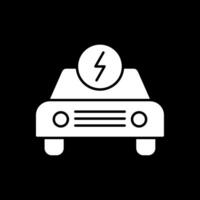 icona invertita del glifo dell'auto elettrica vettore
