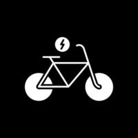elettrico bicicletta glifo rovesciato icona vettore