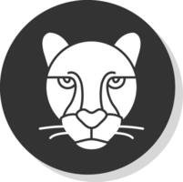 ghepardo glifo grigio cerchio icona vettore