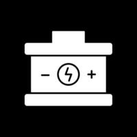 icona del glifo della batteria invertita vettore
