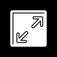 ridimensiona icona glifo invertito vettore