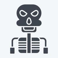 icona scheletro. relazionato per Halloween simbolo. glifo stile. semplice design illustrazione vettore