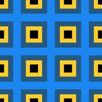 brutalismo astratto modello con semplice geometrico forme quadrato. blu, nero e giallo. piatto illustrazione. vettore