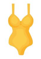 estate donne giallo costume da bagno. spiaggia costumi da bagno. cartone animato illustrazione. vettore