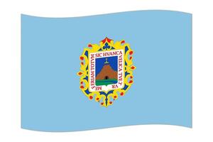 agitando bandiera di Dipartimento di Cuzco, amministrativo divisione di Perù. illustrazione. vettore