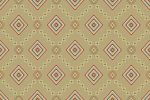 navajo tribale senza soluzione di continuità modello. nativo americano ornamento. etnico Sud occidentale arredamento stile. boho geometrico ornamento. pixel senza soluzione di continuità modello. messicano lenzuolo, tappeto. intrecciata tappeto illustrazione. vettore