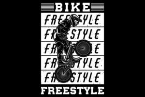 silhouette design bici freestyle vettore