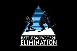 disegno della silhouette di snowboard da battaglia vettore