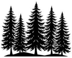 nero abete rosso alberi inverno stagione design illustrazione vettore