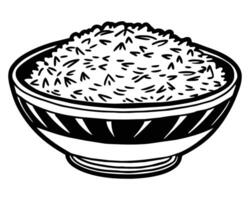 riso cibo nero e bianca linea arte disegno illustrazione vettore
