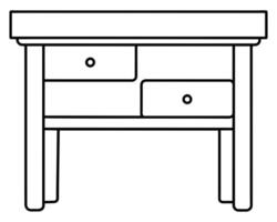 scrivania tavolo con cassetti illustrazione vettore