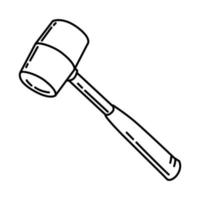 icona del martello di gomma. scarabocchiare lo stile dell'icona disegnato a mano o contorno vettore