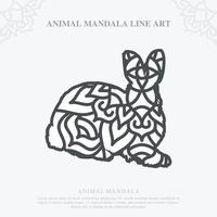 mandala animale. elementi decorativi vintage. modello orientale, illustrazione vettoriale. vettore