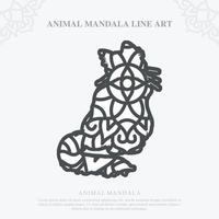 mandala animale. elementi decorativi vintage. modello orientale, illustrazione vettoriale. vettore