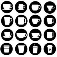 caffè tazza icona impostare. tè tazza illustrazione cartello collezione. caldo bevanda simbolo o logo. vettore