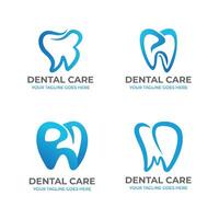 impostato di dentale clinica logo e dente icone vettore