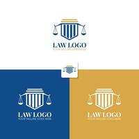 legge logo modello design con scudo forma e moderno stile vettore