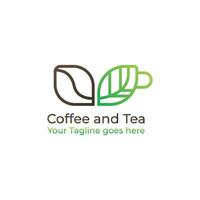caffè e tè logo modello vettore