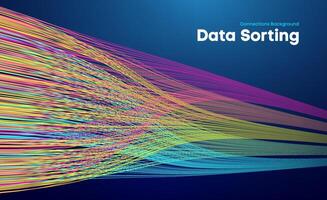 dati ordinamento colorato Linee sfondo. dati flusso tecnologia illustrazione vettore