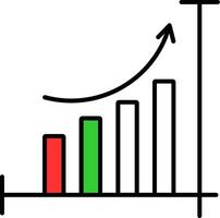 bar grafico pieno metà tagliare icona vettore