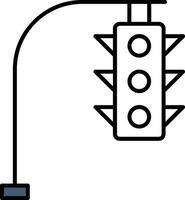traffico luci pieno metà tagliare icona vettore